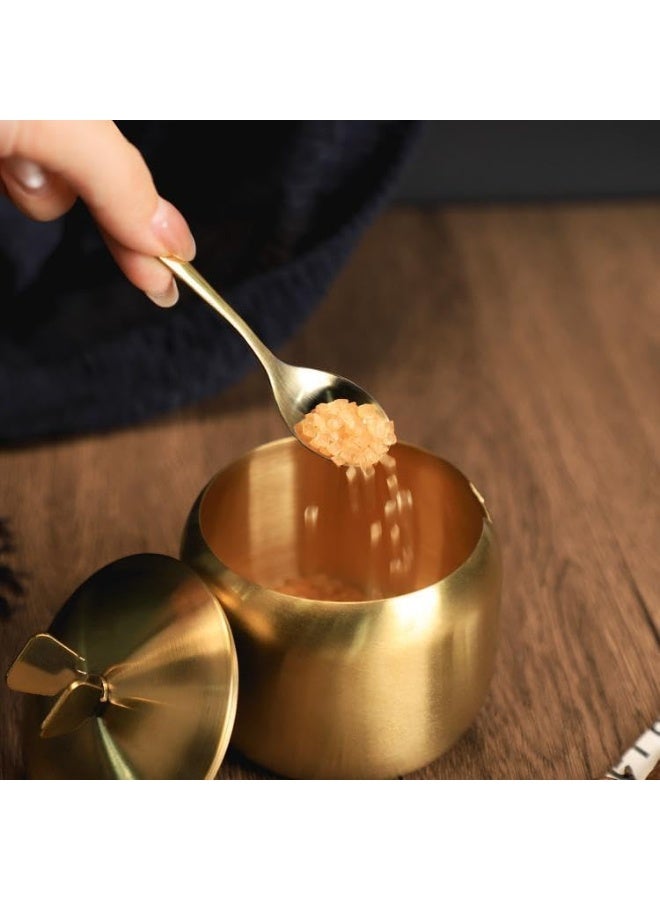 2pcs Stainless Steel Sugar Bowl Spice Jar Storage Seasoning Pot with Lid Spoon - Image 5